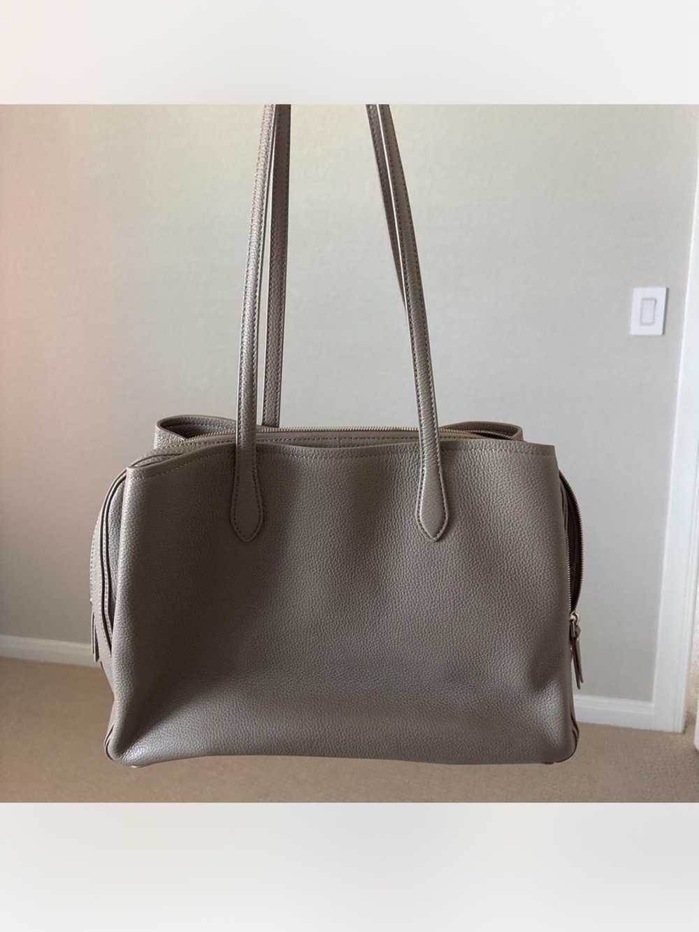 Quince Italian Leather Triple Compartment Work Tote - Picture 4 of 8